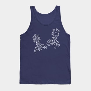 T4 Bacteriophage White Line Drawing Tank Top